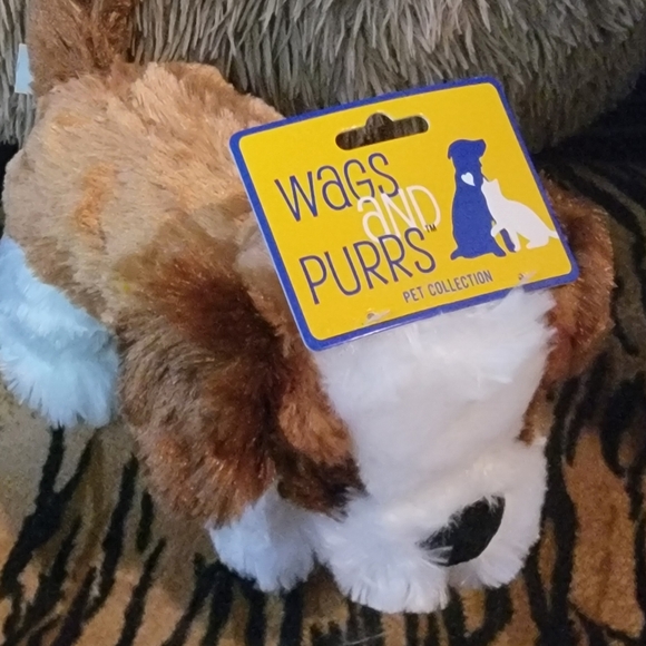 Dog or Puppy Toy Fluffy Plush Puppy Toy w Squeak med / large ea. - Picture 3 of 3